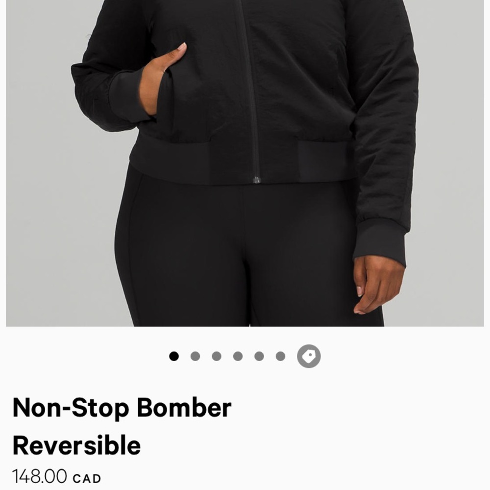 Lululemon non stop reversible bomber size 4 NWOT